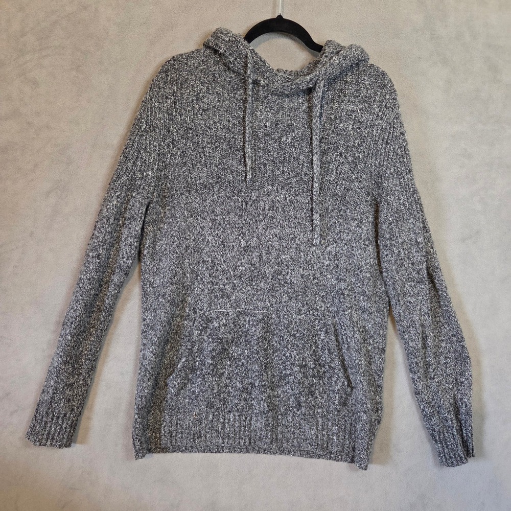American Eagle Wool/ Silk Blend Hoodie Sweater Men's Medium Tall Chunky Casual